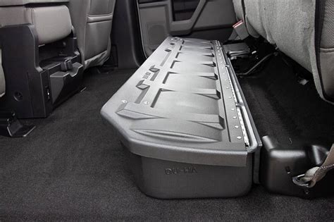 2010 f150 black metal box under rear seat|sealed box under rear seat.